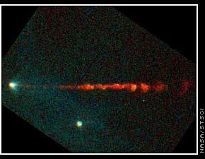 Gas ejected in spurts from a star.